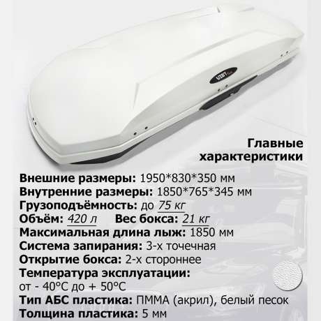 Автобокс "Vist Tour" (белый гладкий, ПММА) купить недорого с доставкой в Новоалтайск