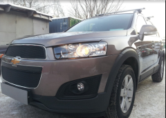 Защита радиатора "Standart" Chevrolet Captiva рестайлинг (2013-2015) чёрная
