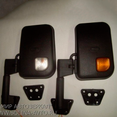 зеркало заднего вида У@З hunter с повторителем поворота, нейтральный антиблик и голубой антиблик