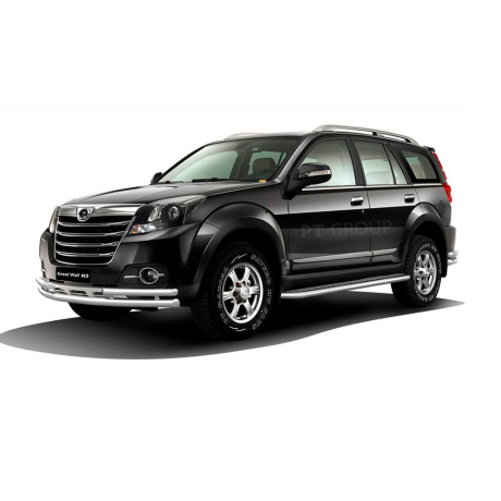 Защита переднего бампера двойная с углами d63/51мм (НПС) GREAT WALL HOVER H3 (2017-н.в.) купить недорого с доставкой в Новоалтайск