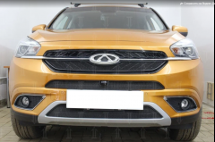 Защита радиатора "Standart" Chery Tiggo 7 (2016-2020) верх, чёрная